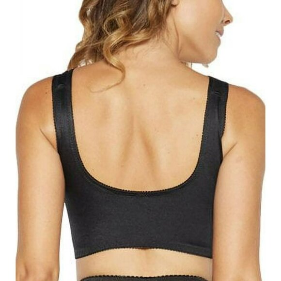 Rhonda Shear Classic Pin-Up Lace Wire Free Leisure Bra with Pads 672P Black XL - Picture 4 of 9